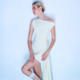 Tina Draped Mini Butter Yellow Dress