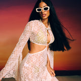 Sunset Lace Cut-Out Maxi Dress