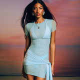 Teonie Mini Mesh Baby Blue Dress