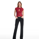 Gia Ruched Red Top