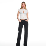 Gia Ruched White Top