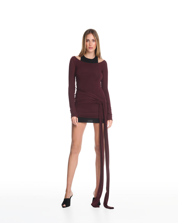 Kiana Knit Plum Mini Dress