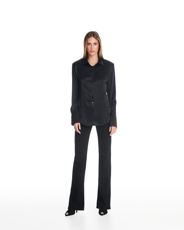 Melanie Satin Black Shirt