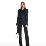 Melanie Satin Black Shirt