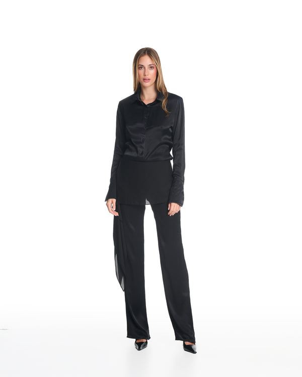 Vittoria Satin Black Pants