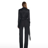 Vittoria Satin Black Pants