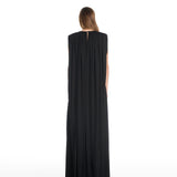 Nina Ruched Black Long Dress