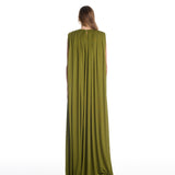 Nina Ruched Pistachio Long Dress