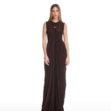 Jackie Draped Brown Dress