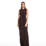 Jackie Draped Brown Dress