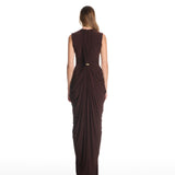 Jackie Draped Brown Dress