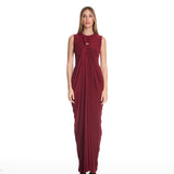 Jackie Draped Burgundy Dress