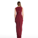 Jackie Draped Burgundy Dress