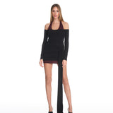 Saige Knit Black Mini Dress