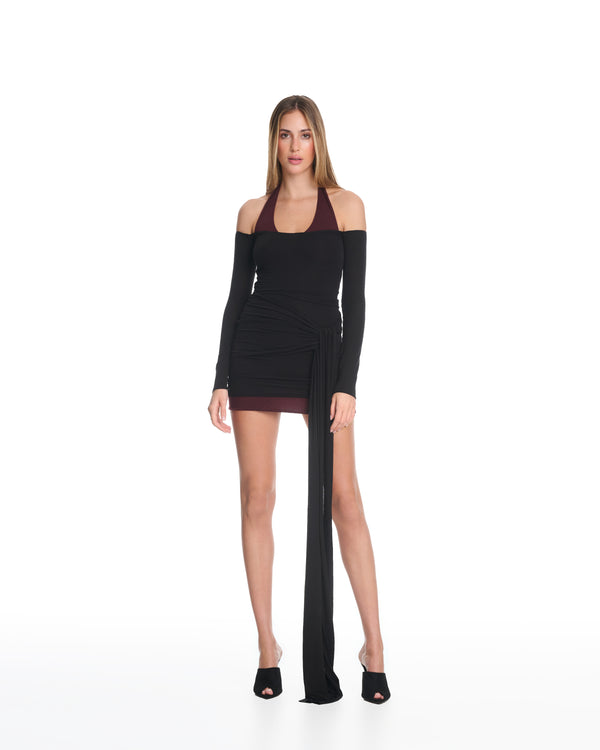 Saige Knit Black Mini Dress