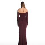 Saige Knit Plum Long Dress