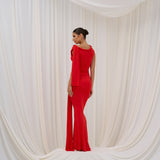 Tiana Twisted Long Red Dress