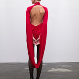 Luna Drape Sleeve Red Dress