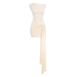 Tina Draped Mini Butter Yellow Dress