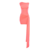 Tina Draped Mini Coral Dress