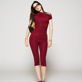 Second Skin Burgundy Capri Pants