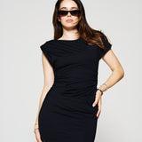 Second Skin Black Ruched Dress
