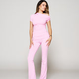 Second Skin Pink Asymmetric Top