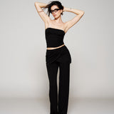 Silk Soft Black Draped Pants