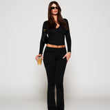 Soft Sculpt Black Foldover Pants