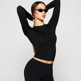 Soft Sculpt Black Long Sleeve Top