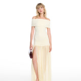 Selina Long Mesh Butter Dress