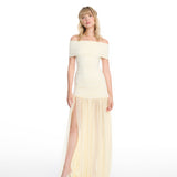 Selina Long Mesh Butter Dress