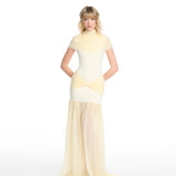 Grace Mesh Long Butter Dress