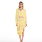 Dune Draped Yellow Skirt