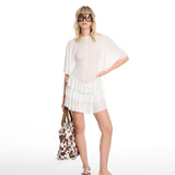Pearl Ruffles Mini Dress