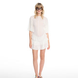 Pearl Ruffles Mini Dress