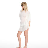 Pearl Ruffles Mini Dress