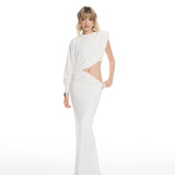 Amanda Draped White Dress