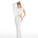 Amanda Draped White Dress
