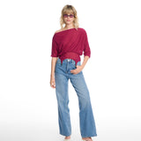 Kendall Mesh Plum Top