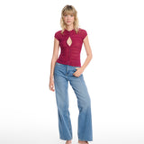 Gia Ruched Plum Top