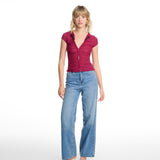 Gia Ruched Plum Top