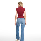 Khy Cut Out Burgundy Top