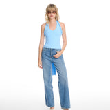 Hyuna Twisted Baby Blue Top