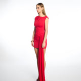 Tina Draped Mini Red Dress