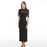 Margot Black Lace Midi Dress