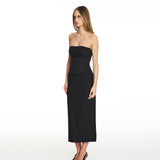 Envy Cinched Midi Black Dress