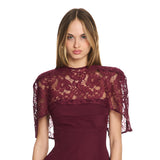 Natasha Burgundy Lace Cape