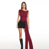 Tina Draped Burgundy Top