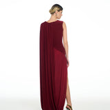 Valentina Draped Burgundy Dress